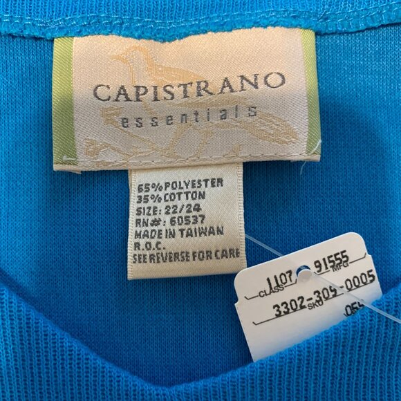 Capistrano Essential Women's Turquoise Blue Ribbed Blouse Size 22/24 NWT - Picture 5 of 5